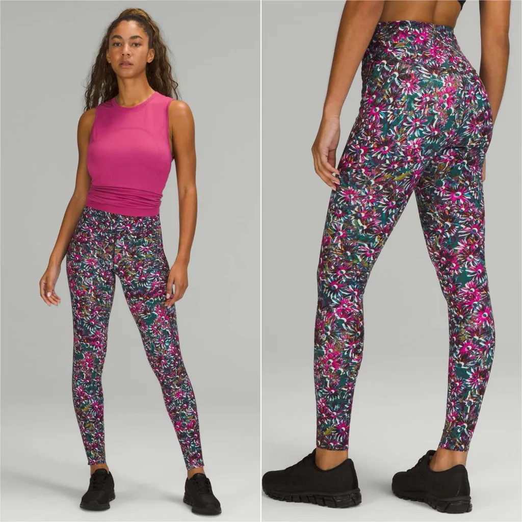 Lululemon Base Pace High-Rise Tight 28" *Brushed Floral Electric Multi Size 6 - Image 2