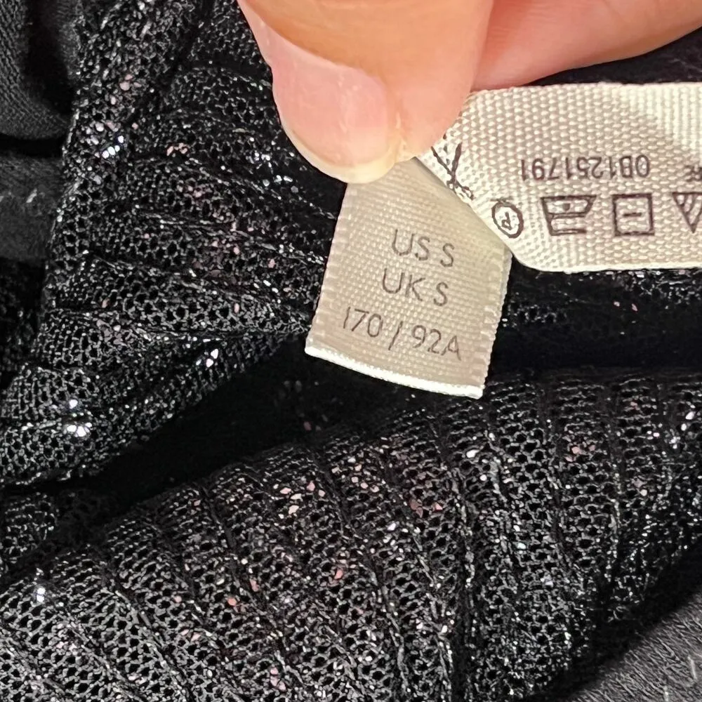 Free People Women's Supershine Black Sequin Boatneck Bodysuit Size Small - Image 6