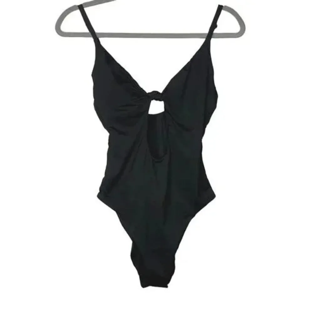 NWT Andie The Santorini Knot Key Hole OnePiece Swimsuit Removable Cups 3XL Black - Image 12
