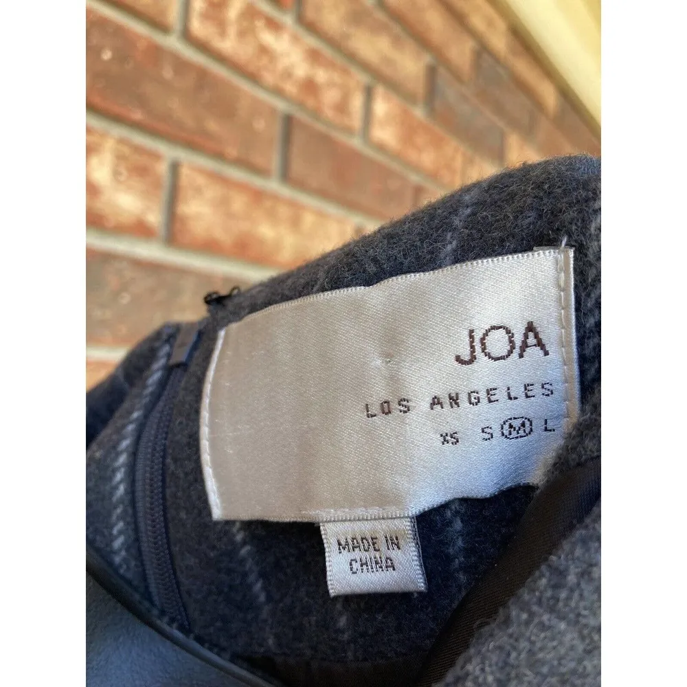 Dark Academia Gray Dress J.O.A Los Angeles Wool Pinstripe Women School Girl Sz M - Image 6