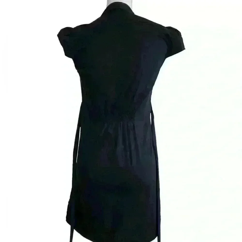 BCBGMaxaria Black A Line Cocktail Dress With Neckline Detail - Image 3