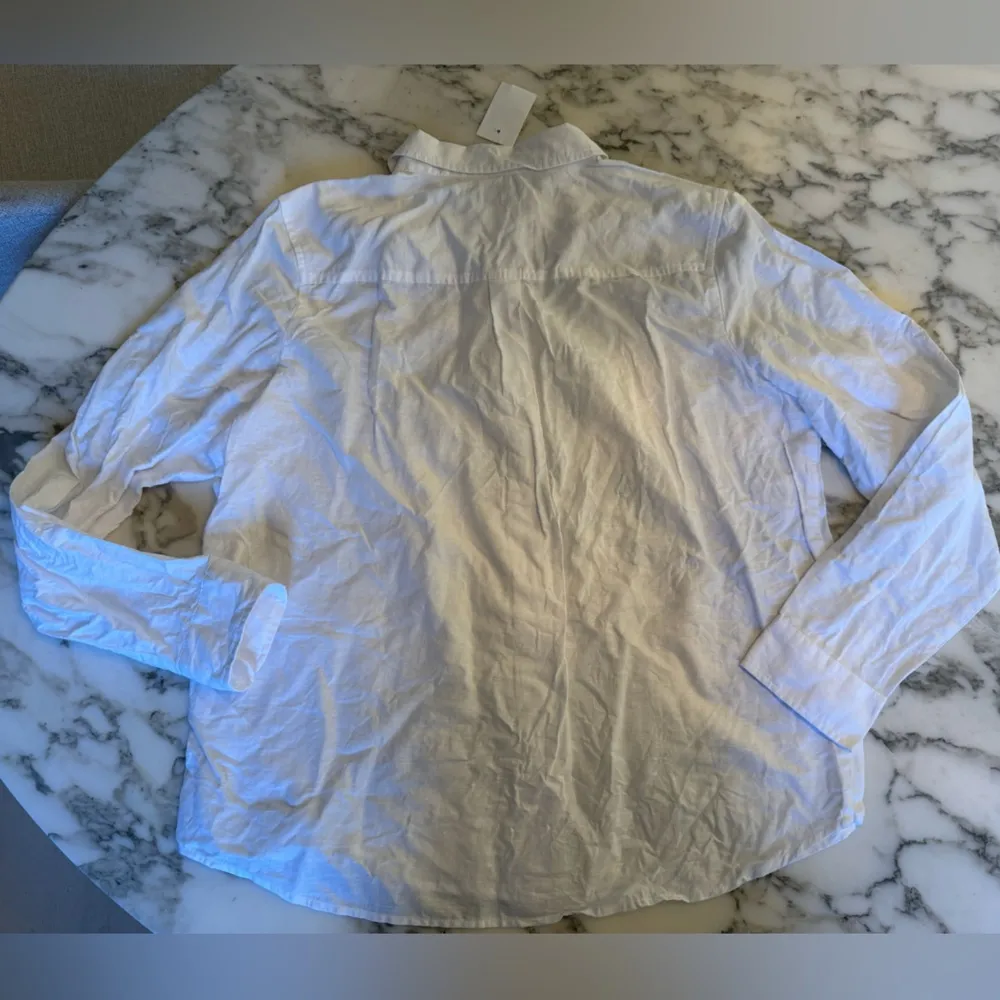 NWT JCrew White Linen Botton Blend Button Down Shirt l L l Sold Out - Image 4