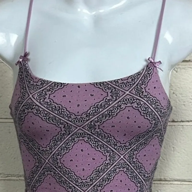 PacSun purple bandana print cropped cami top size XS - Image 7