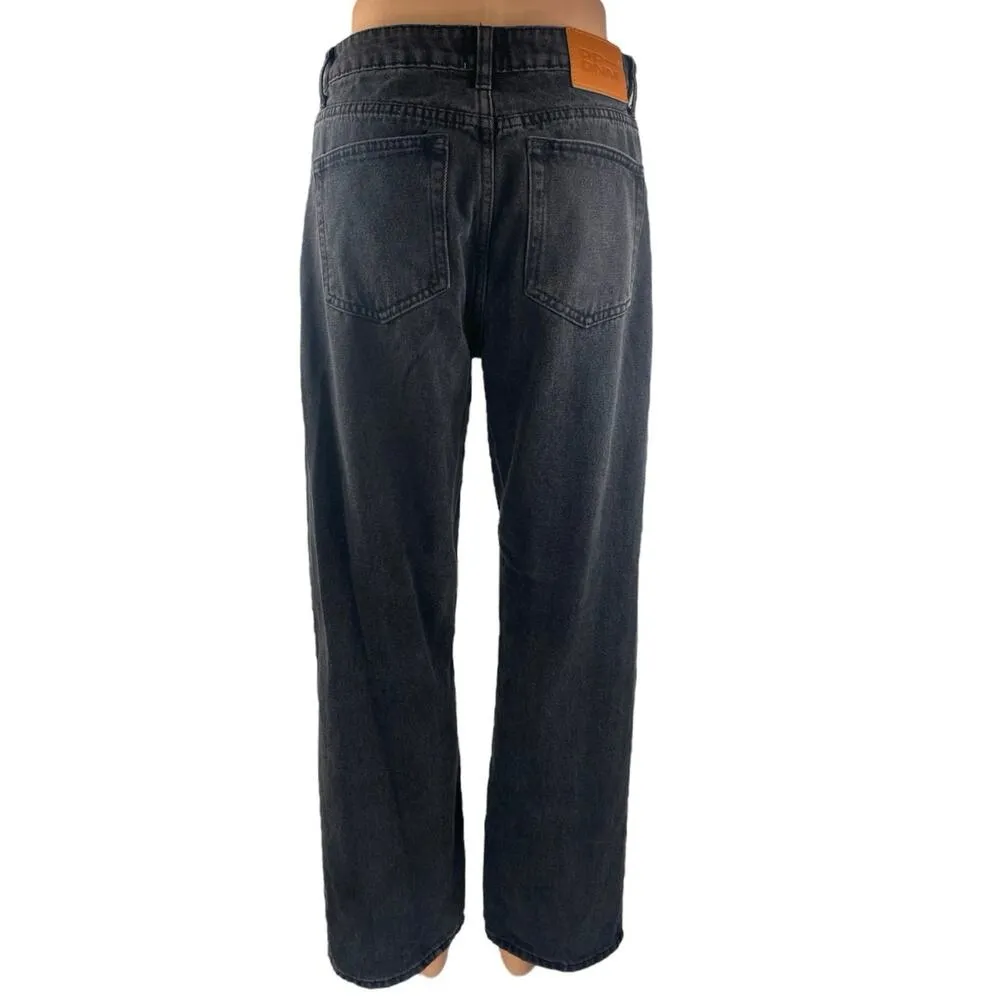 Princess Polly Women's Black Straight High Waist Distressed Denim Jeans Pants 6 - Image 3