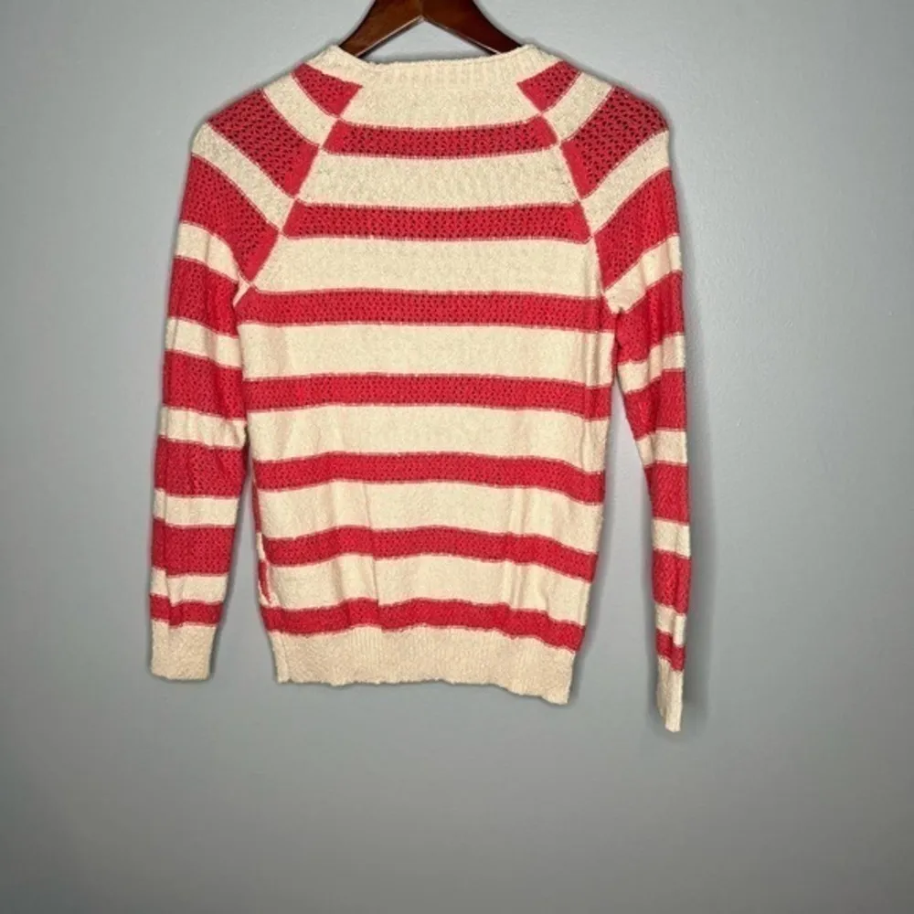 Madewell Wallace Prism Open Coral Sweater 100% cotton long sleeve sweater XS - Image 7