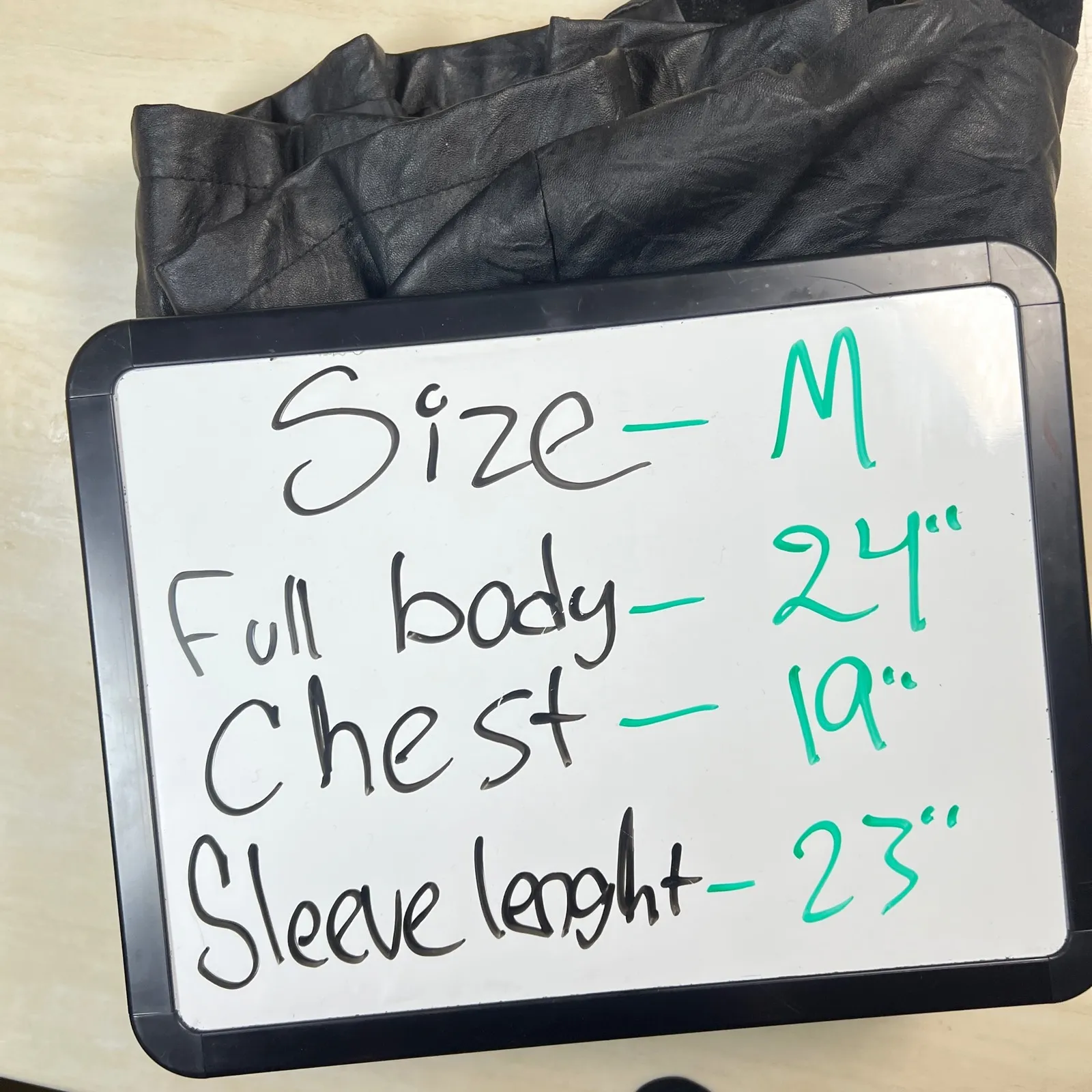 LAL Live A Little Black Faux Leather Peplum Jacket Mandarin Collar Button Up M Size M - Image 11