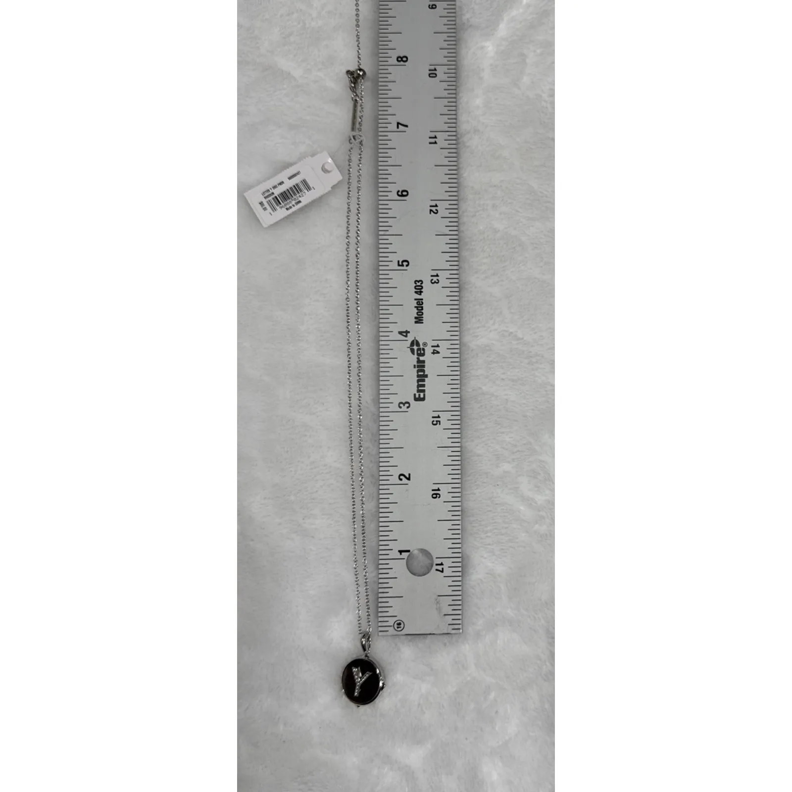 Kendra Scott Letter Y Disc Pendant Necklace Rhodium Black Mother-Of-Pearl Silver - Image 6