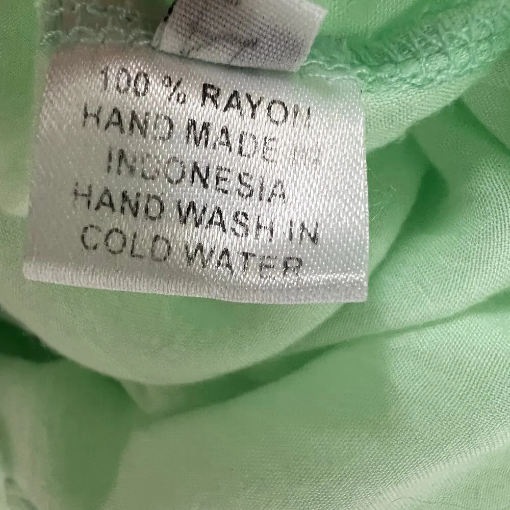 Blue Ginger Embroidered Fringe Tunic Small Boho Beach Coastal Nautical Festival Green - Image 9