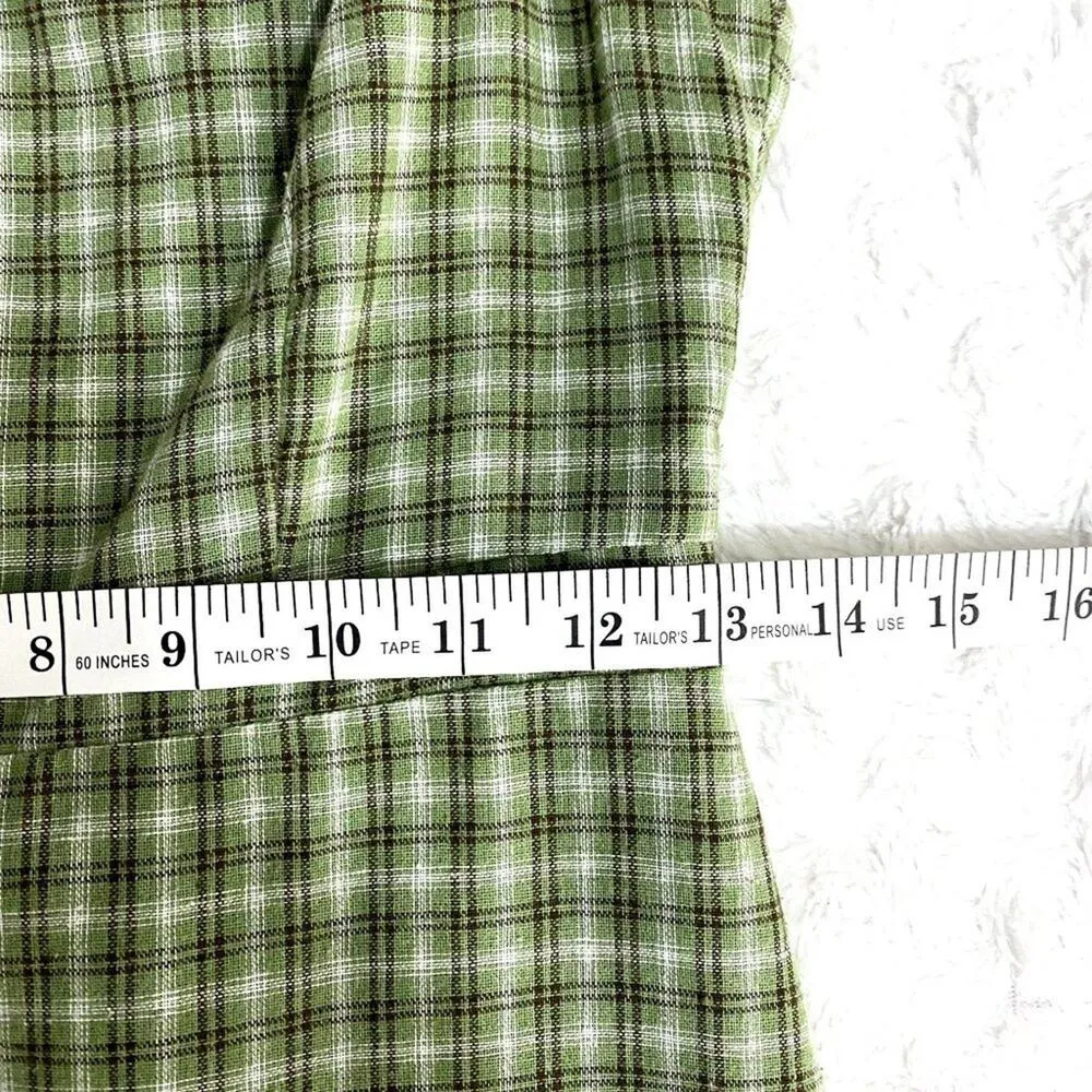 Urban Outfitters Green Emma Plaid Sleeveless Preppy A-line Mini Dress 0 - Image 9