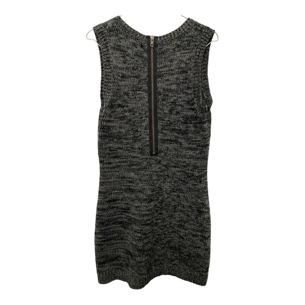 RUBY Moon Sweater Dress LARGE Black Sleeveless Knit Wool Blend Mini Scoop Neck - Image 2