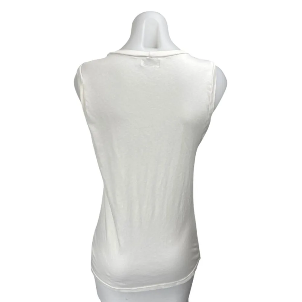 Lauren Moshi Ashlin White Red Lips Graphic Print Sleeveless Cami Tank Top Size L - Image 2