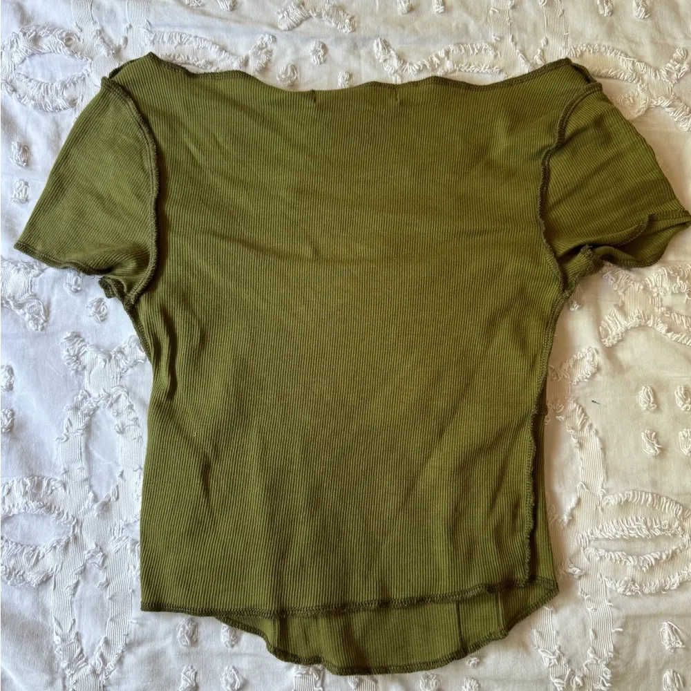 XS OLIVE GREEN LOW CUT CROP TOP - Image 4
