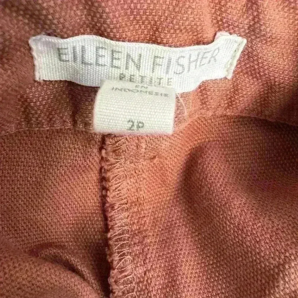 Eileen Fisher Organic Cotton Hemp Petite Pants Rust Fall Coastal Resort - Image 3