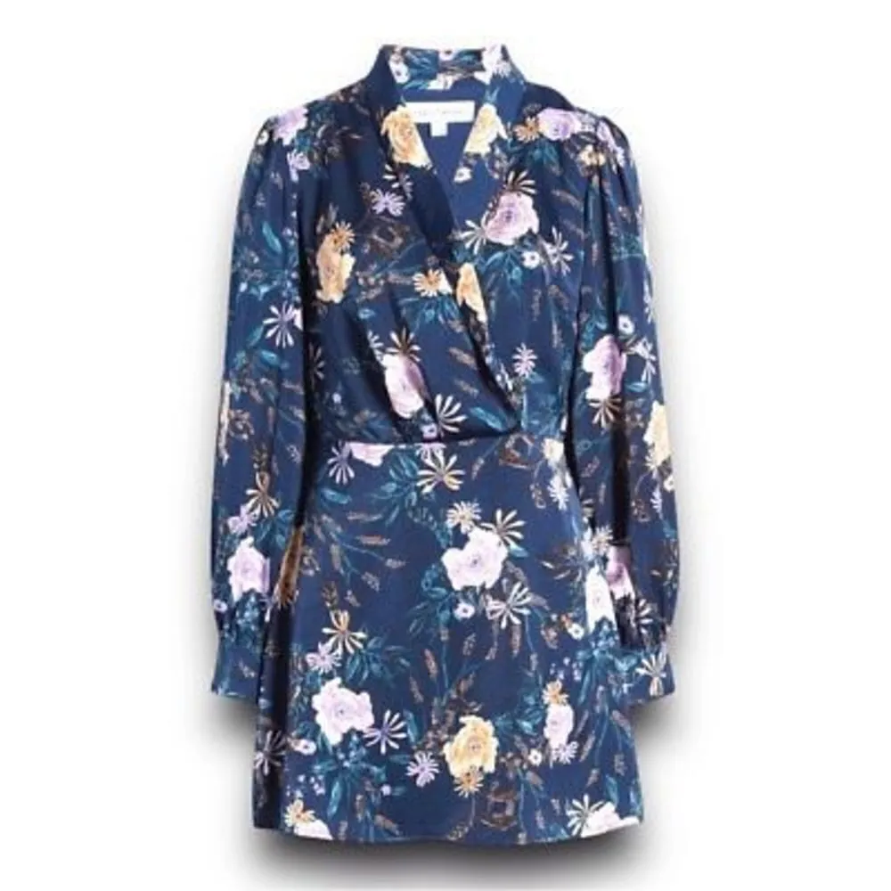 New. Lost And Wander navy floral wrap dress. XS. Retails $98 - Image 7