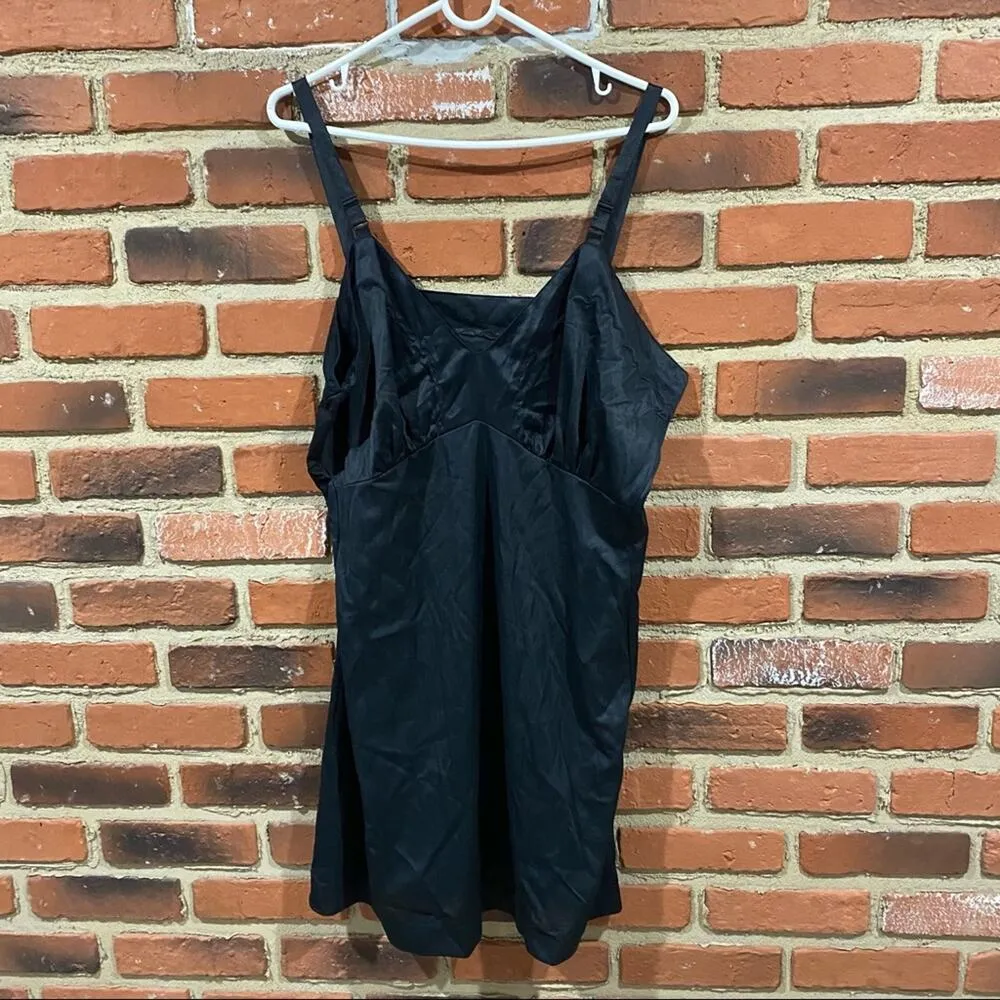 Women's Vintage Slip Vintage Movie Star Black Chemise Sz 44 Size L - Image 5