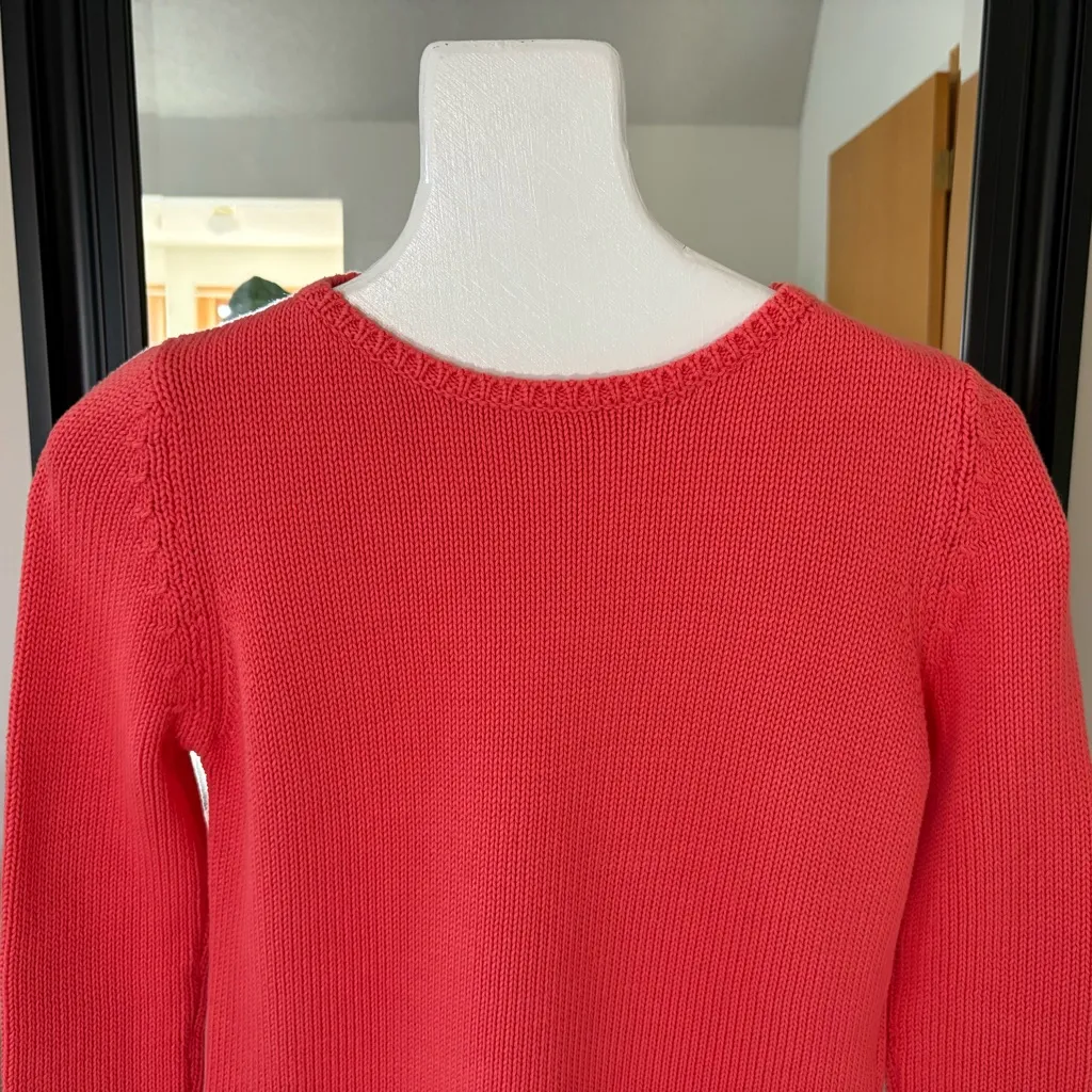 LEGGIARDO Crewneck Mandarino Orange Pullover Sweater Size XS - Image 5
