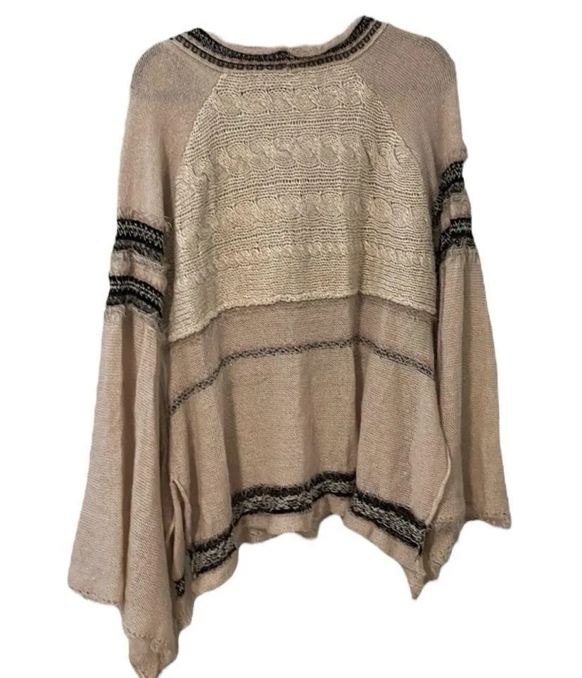 Craft Time Dramatic Huge Sleeve Sweater Wool Blend Ivory Boho Sz M - Image 5