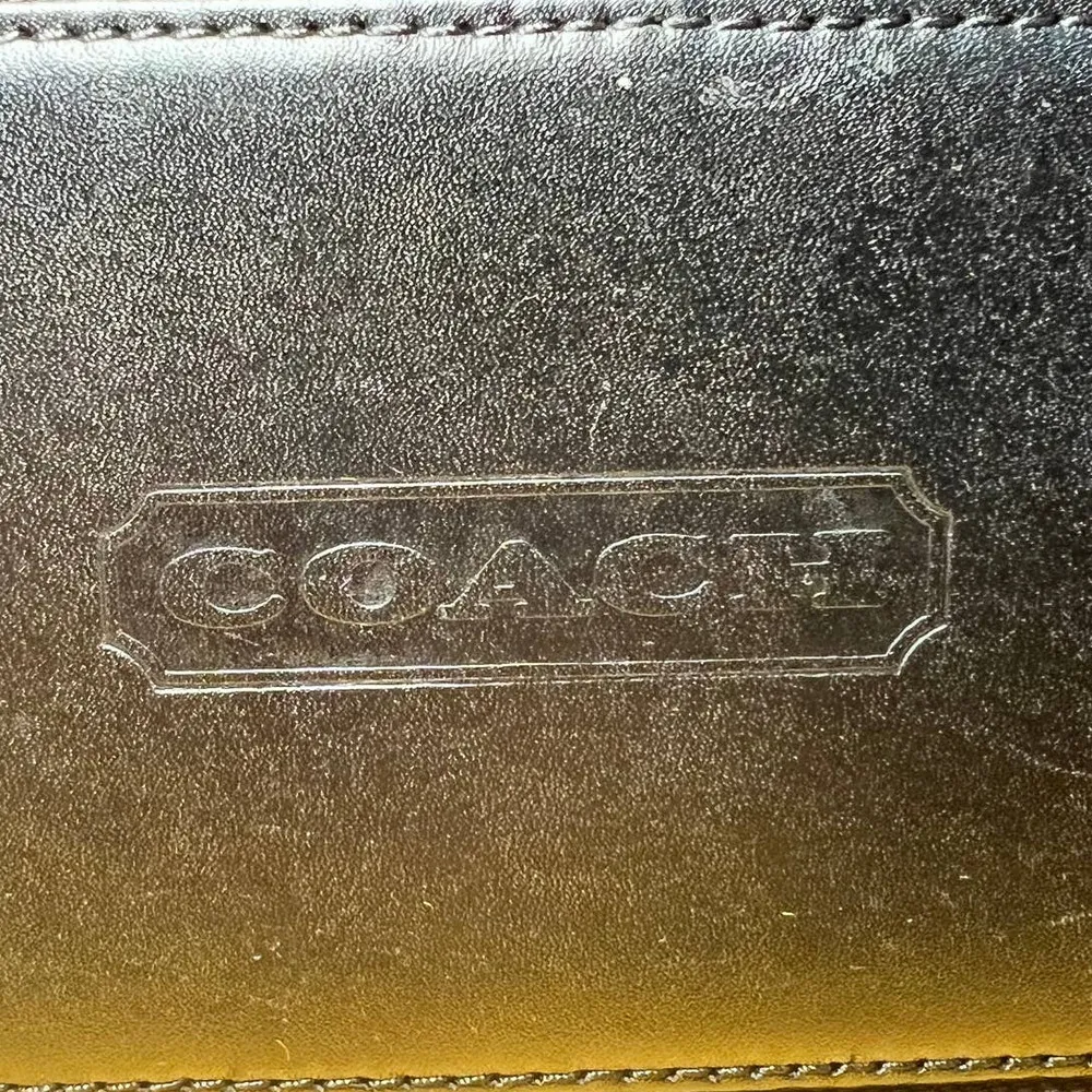 Women's Coach Leather & Fabric Shoulder Purse - Image 3