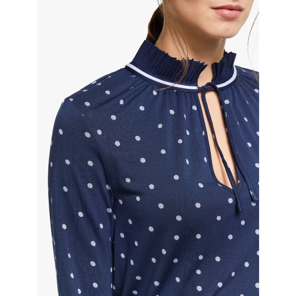 Boden Bronwyn Polka Dot Jersey Top Size 8 Blue - Image 2