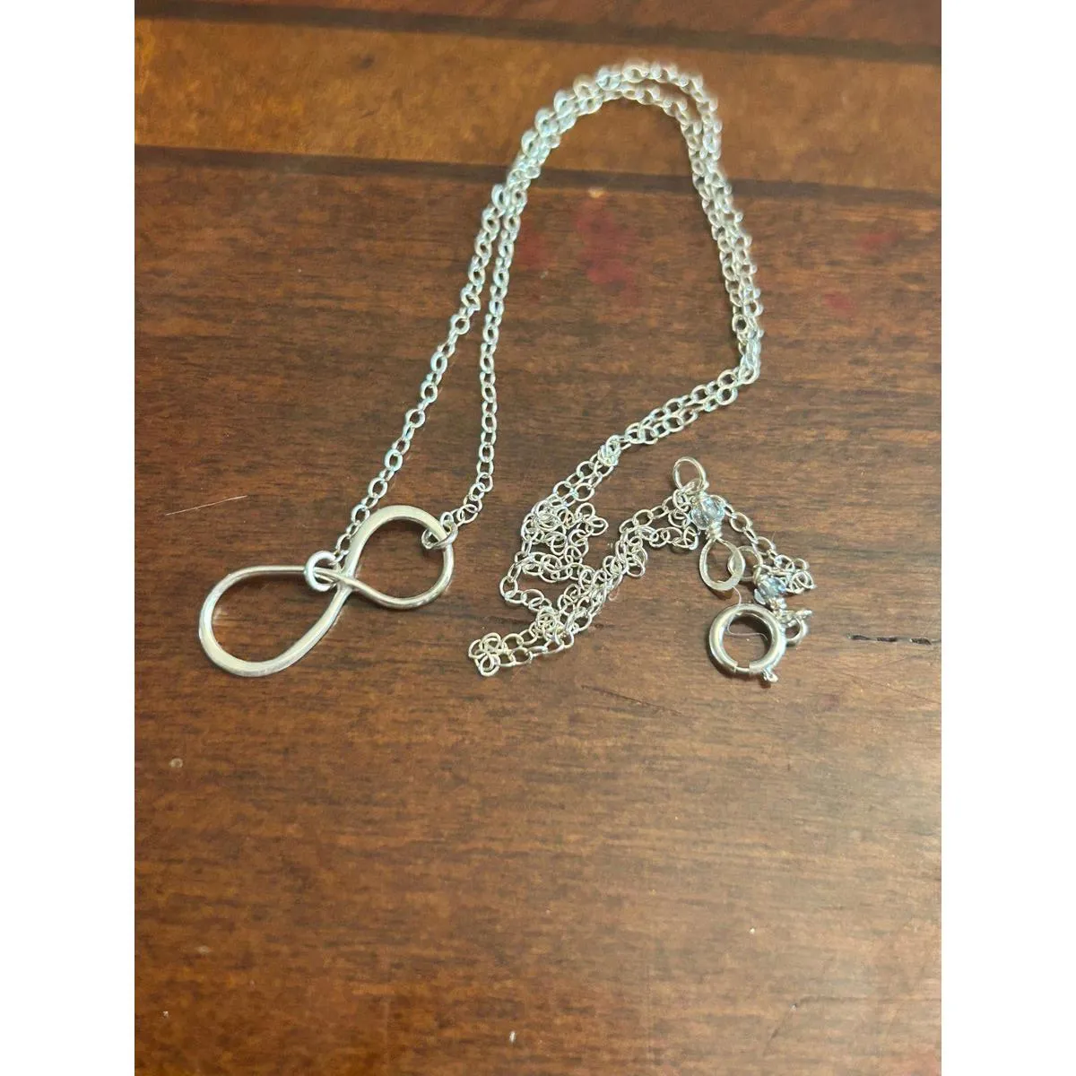 X122 1.08g 16 inch pendant with chain necklace infinity Silver - Image 4