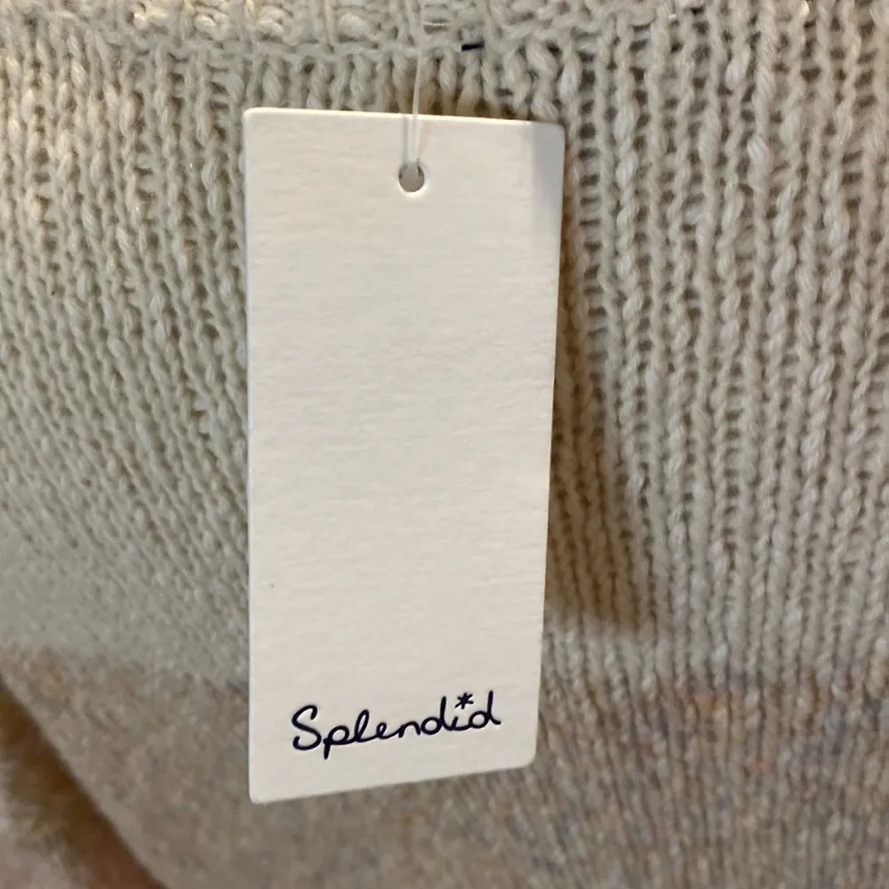 Splendid Marled Colorblock Knit Crew Neck Pullover Sweater NWT Sz XL Cotton - Image 5