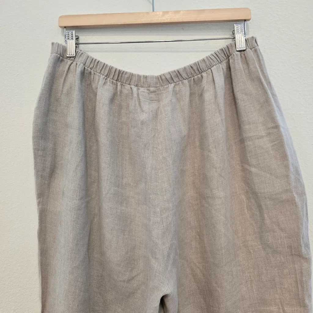 Flax Linen Crop Pull on Pants Size 1X Lagenlook Boho pants - Image 10