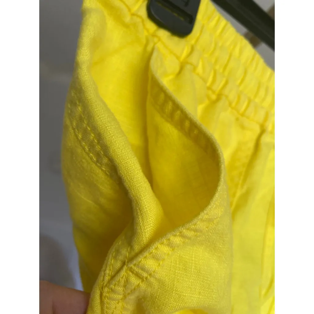 J.Crew Bright Yellow Linen Shorts XXS Summer Preppy Minimal Resortwear Coastal - Image 4