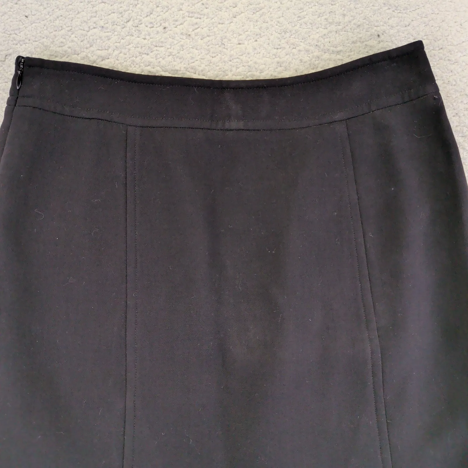 Talbots Tweed Twill Black Wool Blend Knee Length Skirt Size 10P Petite - Image 5