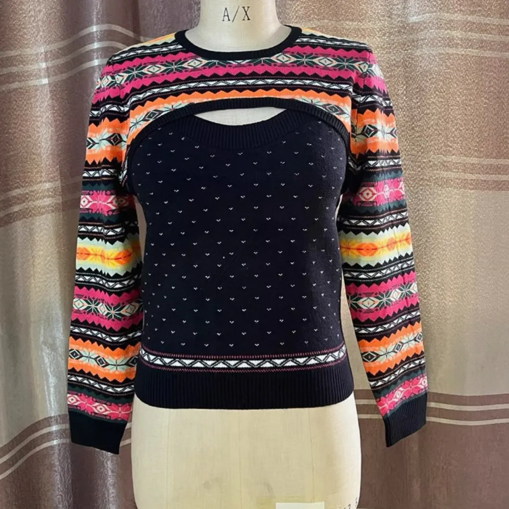 ANTHROPOLOGIE NWT MAEVE Abstract Sweater Shrug Set - Image 5