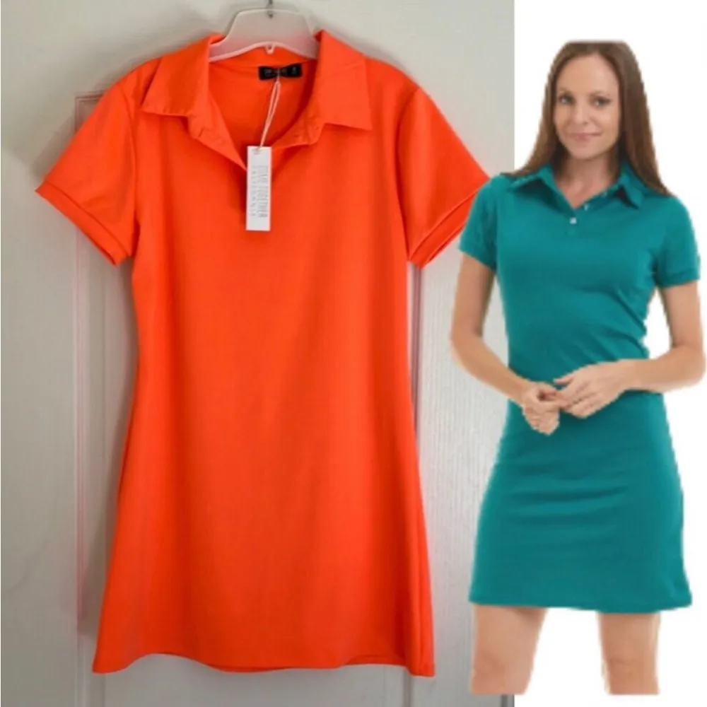 Come Together California Golf Tennis Neon Orange Tshirt Dress Women’s Size M NWT Size M - Image 10