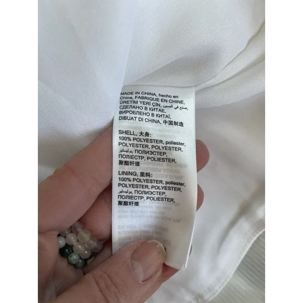 Bebe Julissa White Texture Chiffon Dress XS - Image 6