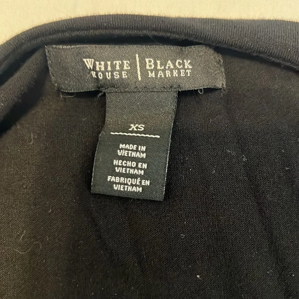 White House Black Market szXS black & white stripped long sleeve mini dress EUC - Image 5