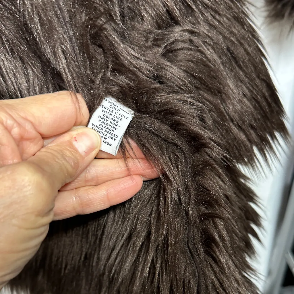 Style & Co. Chocolate Faux Fur Trim Bohemian Teddy Jacket - Image 10