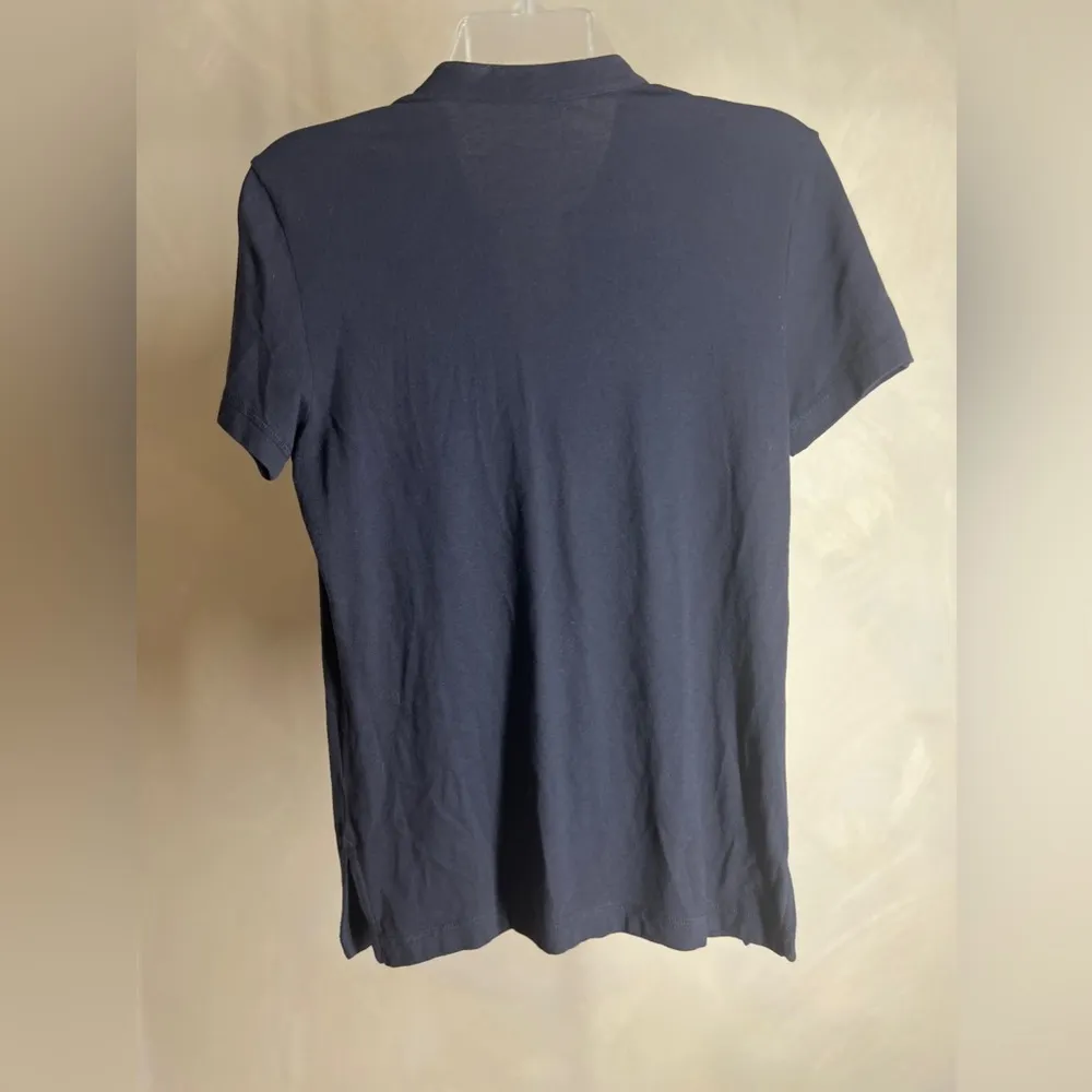 Tory Burch Women navy Blue Short Sleeve Ruffled polo shirt Size:S|Luxury|Spring - Image 2