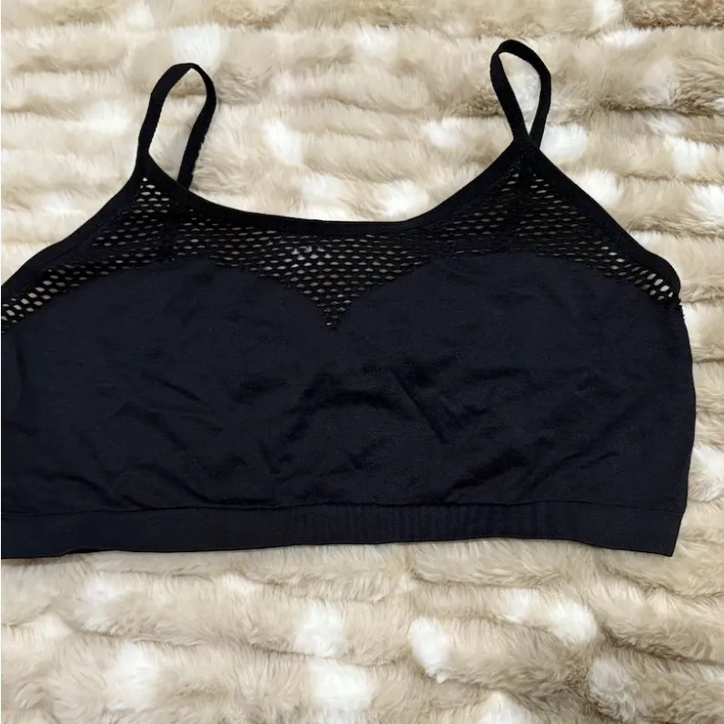 Black Mesh Women's Bralette Size L - Image 3