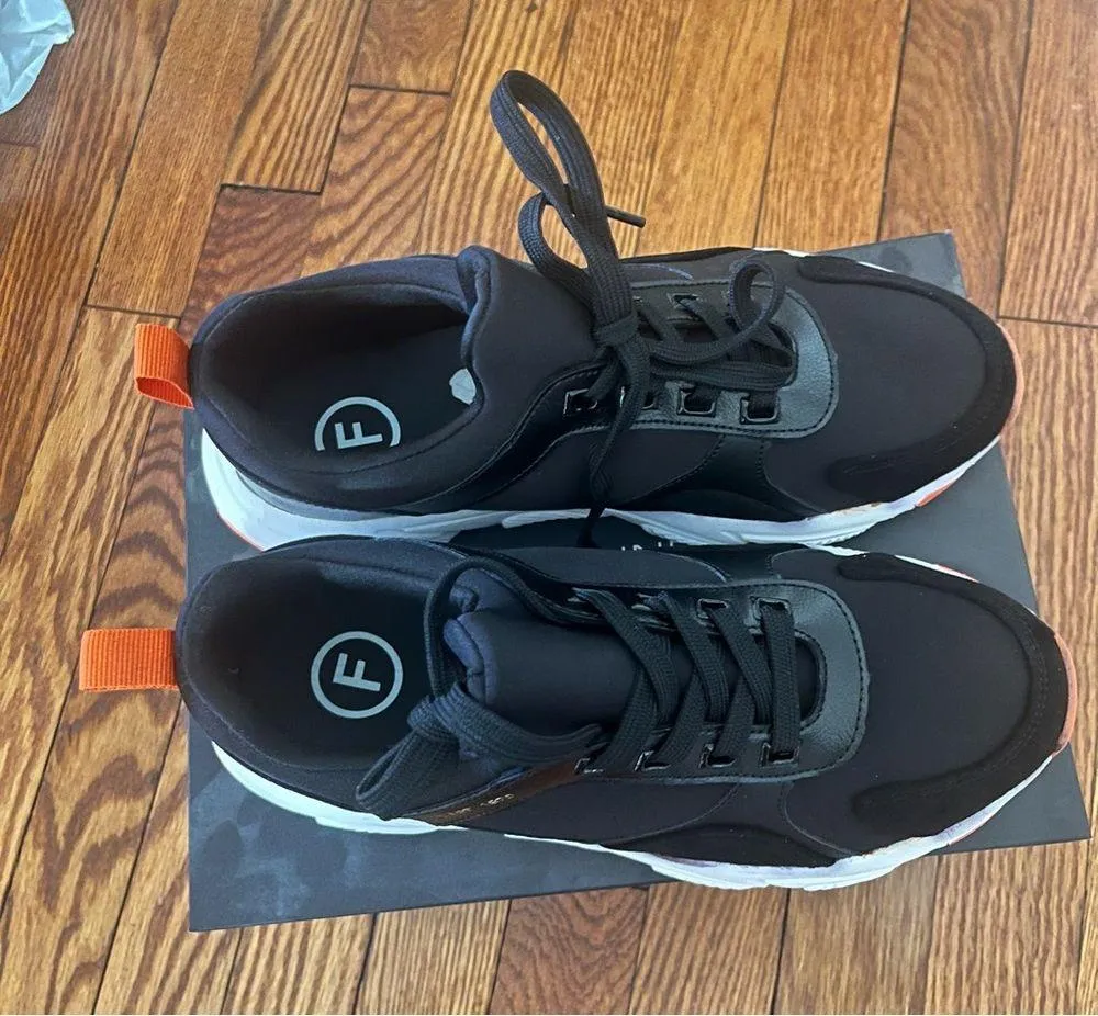 NIB French Connection Black Riley Chunky Sporty Lace-up Sneakers Size 8 - Image 7