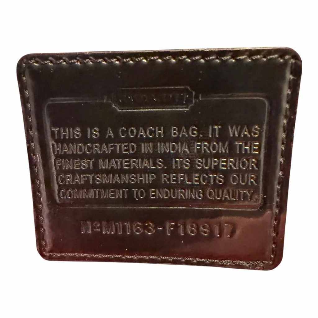 Coach Signature Tote Bag Brown Black Canvas Leather Trim Shoulder Bag - Image 3