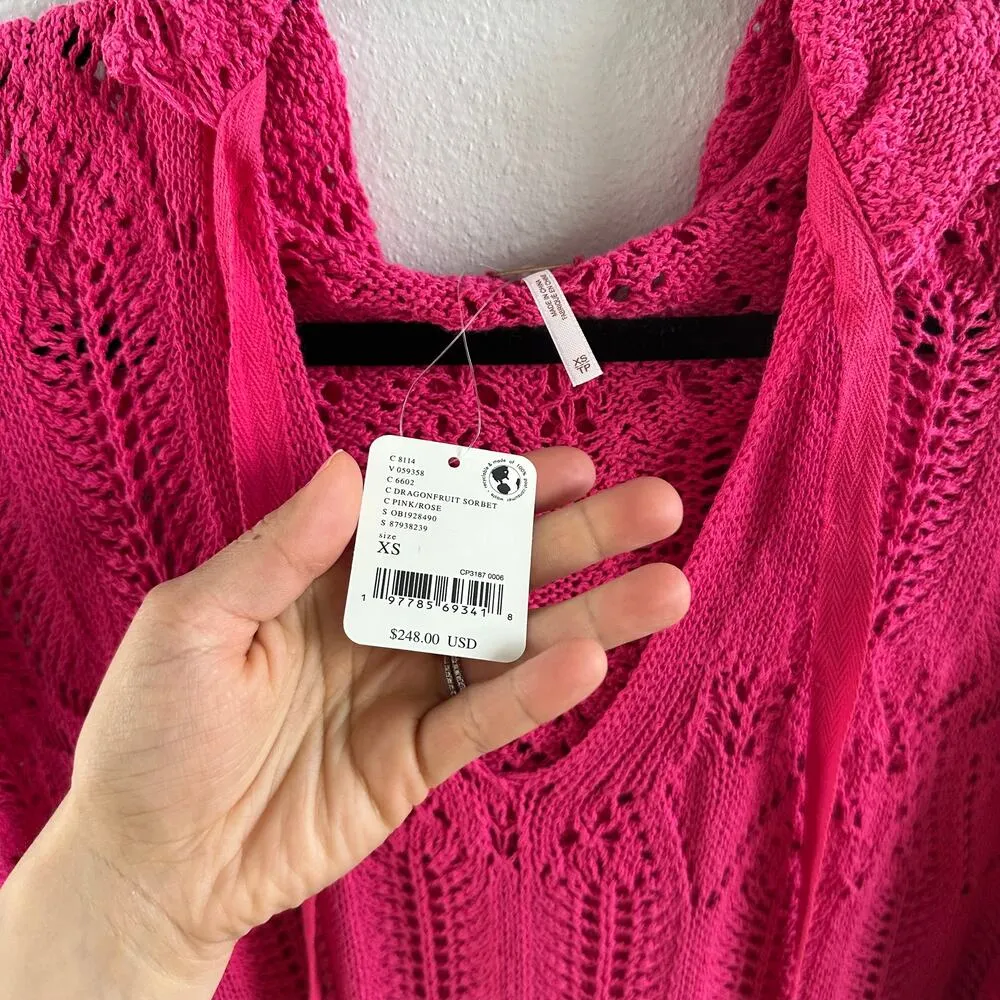 Free People Sand Dollar Crochet Hooded Tunic - Size XSmall - Image 5