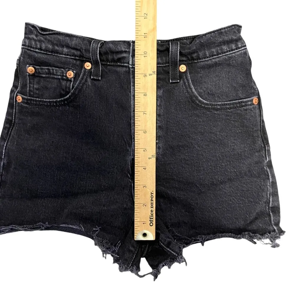 Levi's Women's Black Ribcage Denim Shorts Size 25 - Image 6