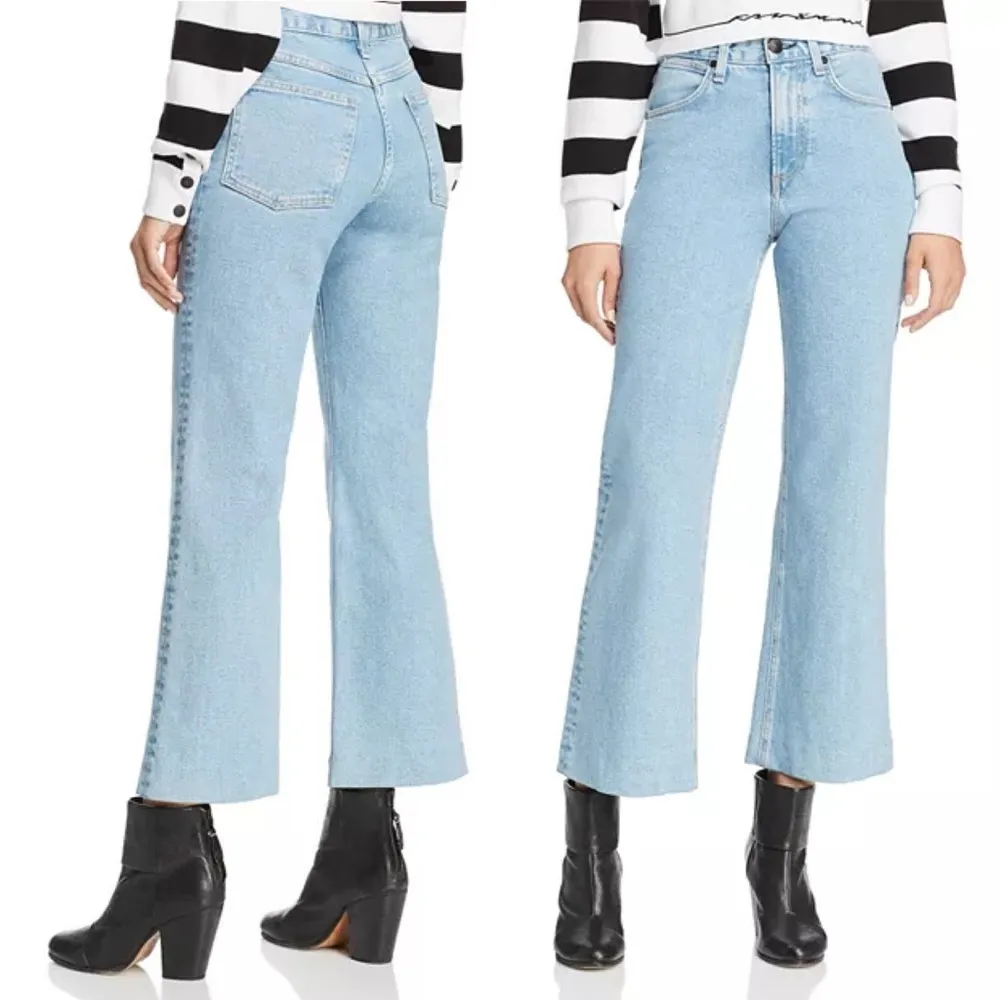 NWT Rag & Bone Justine Wide Leg Ankle Jeans Size 29 Broken Nelly Light Wash NEW - Image 12