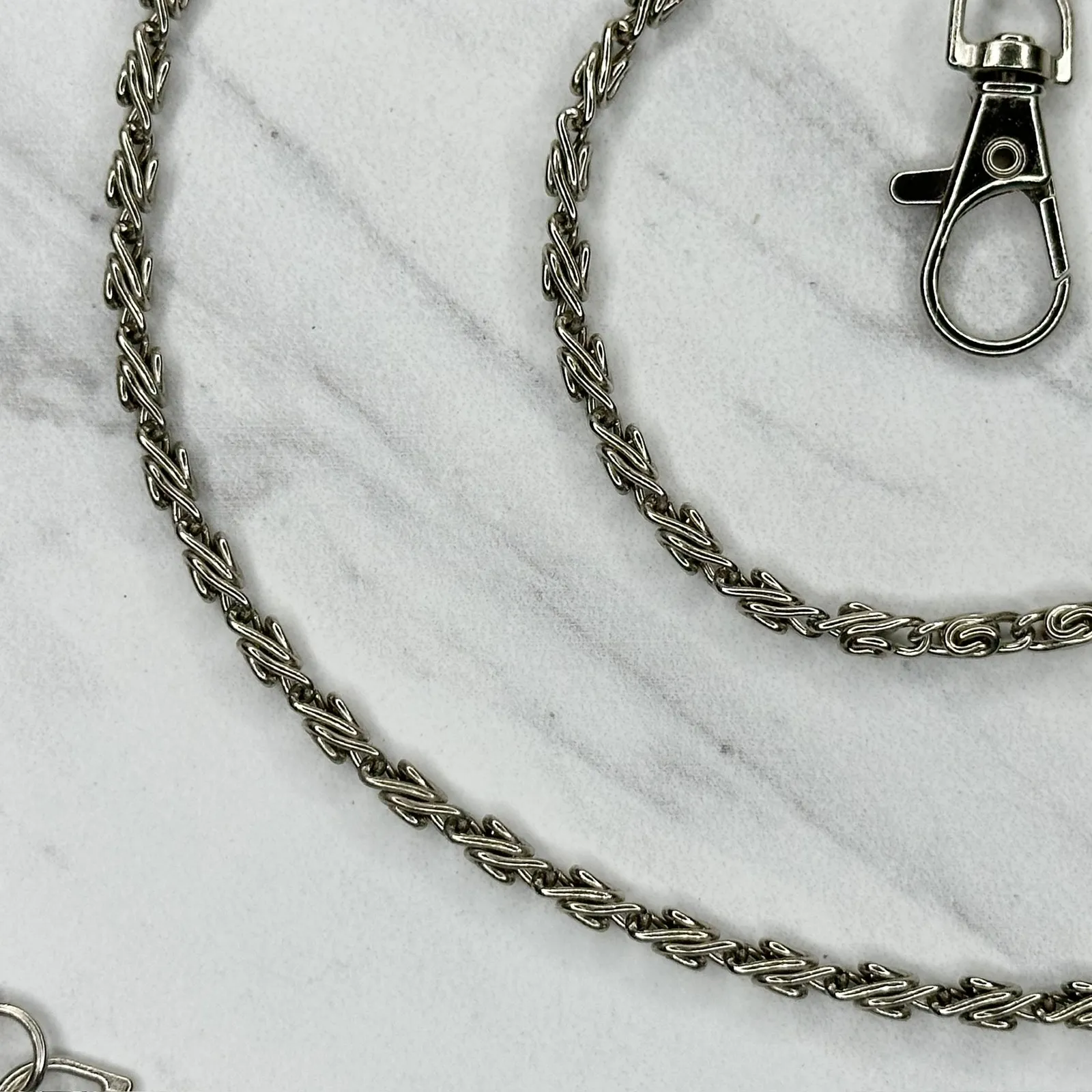 Silver Tone Swirl Chain Link Purse Handbag Bag Replacement Strap - Image 7