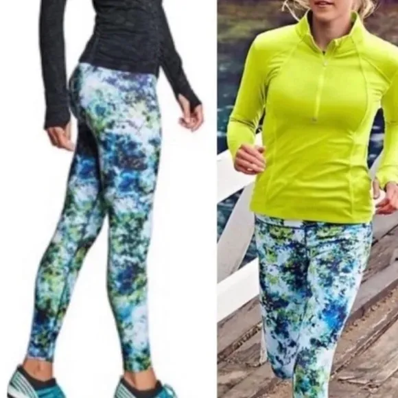 Athleta Hypersonic Sonar Tight Size Small Caspian Blue Multi - Image 2