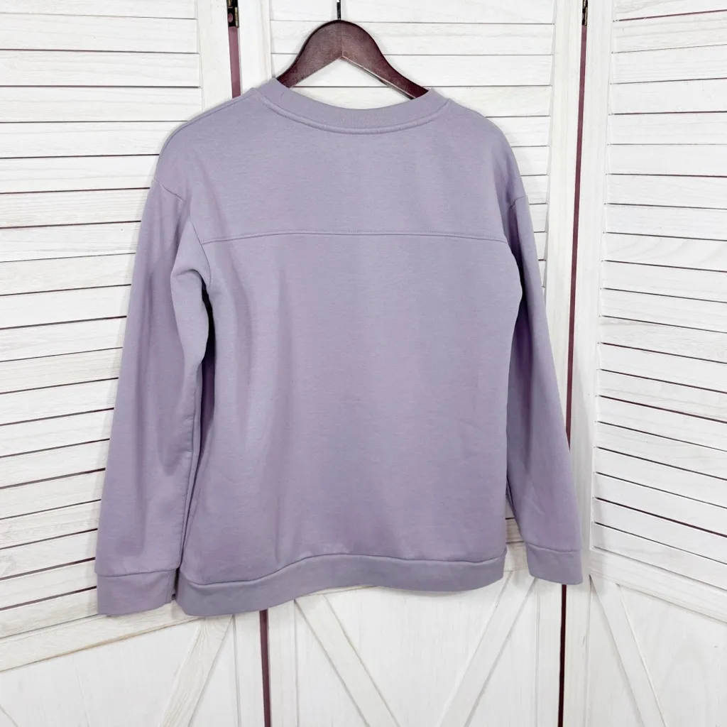 Mondetta Crew Neck Front Pocket Sweatshirt Lavender Purple Medium - Image 8