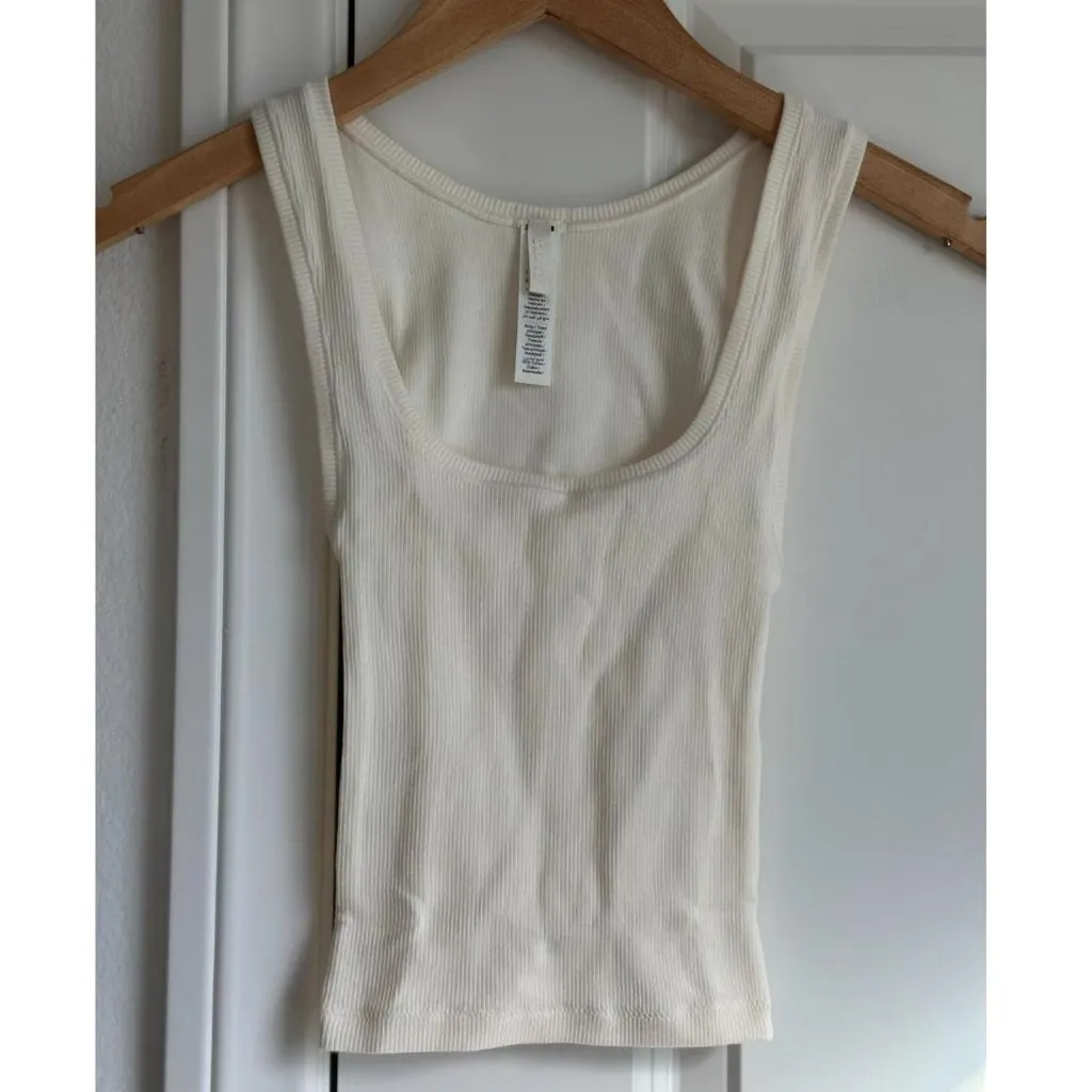 Skims Cotton Rib Tank in Marble, Size XXS - Image 3