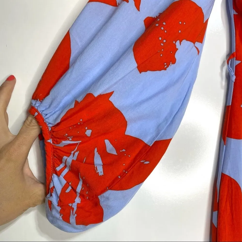 Bardot Pop of Color Camilla Off Shoulder Red Floral Mini Dress 4 - Image 5