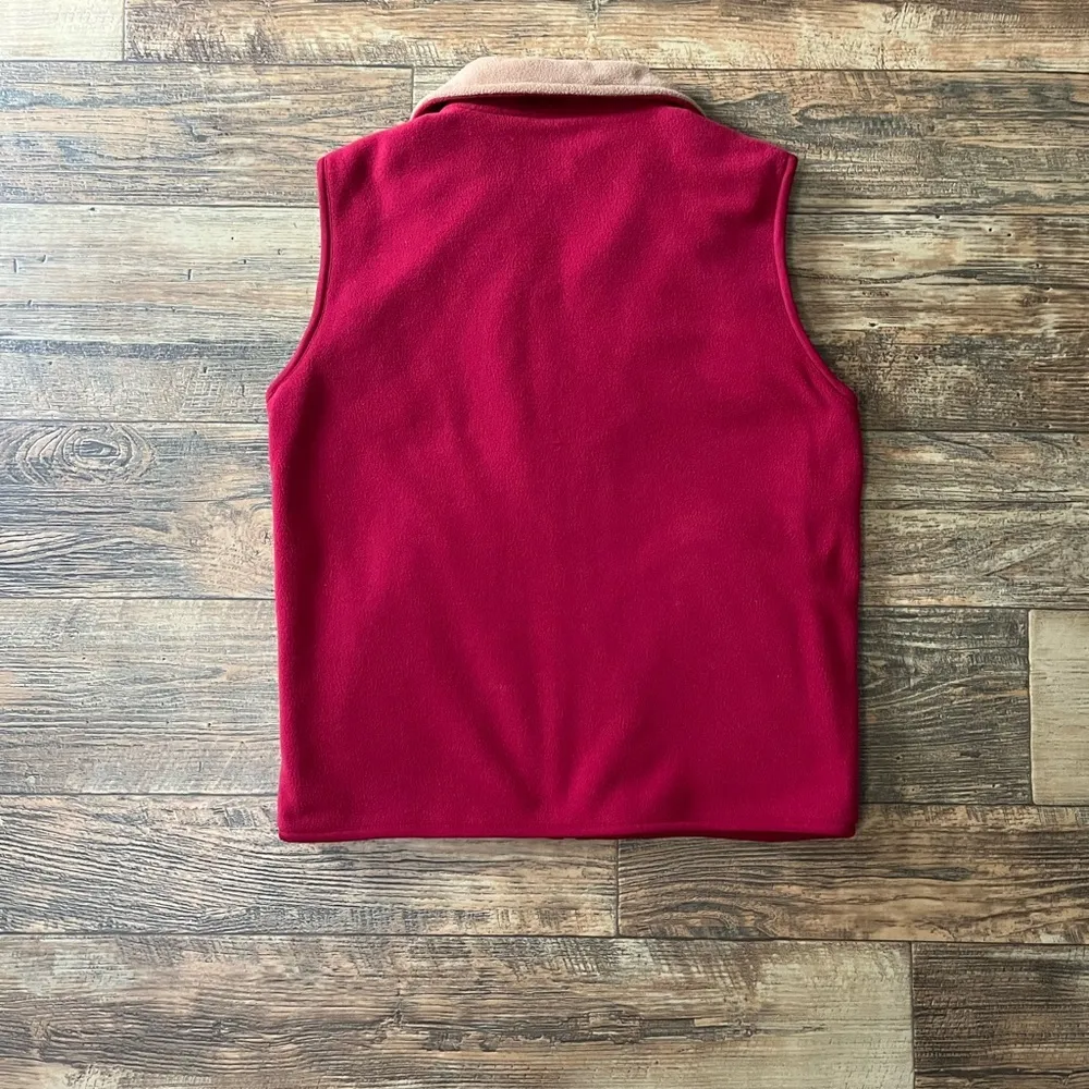 Pendleton reversible Red/tan Fleece Vest with Collar - Image 2