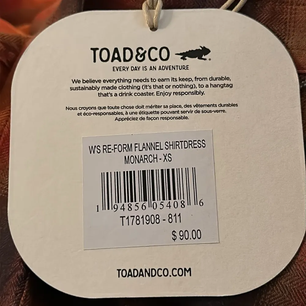 Toad&Co Re-Form Plaid Flannel Shirtdress Western Cowgirl NWT XS Monarch T1781908 - Image 14
