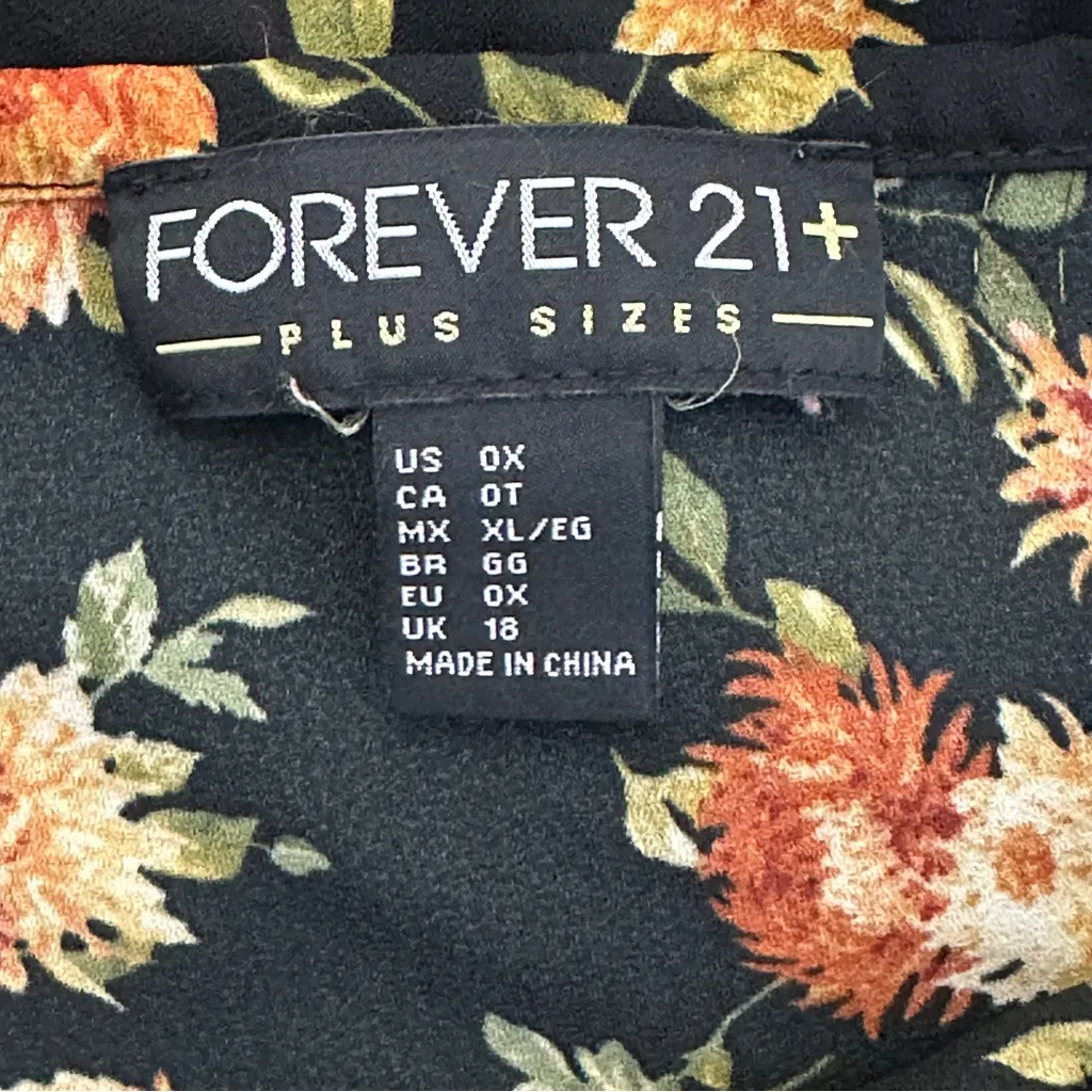 Forever 21 Floral Lace Cami Top Womens 0X Black Orange Boho Cottagecore Fall - Image 4