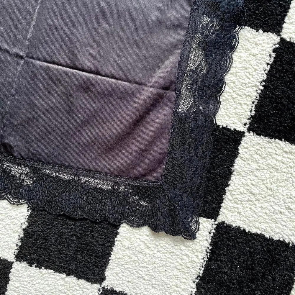 Vintage 70s Black Slip Skirt Size M - Image 3