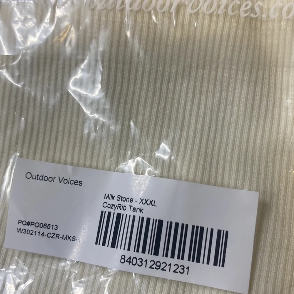Outdoor Voices Milk Stone Cozy Rib Tank XXXL NWT - Image 4